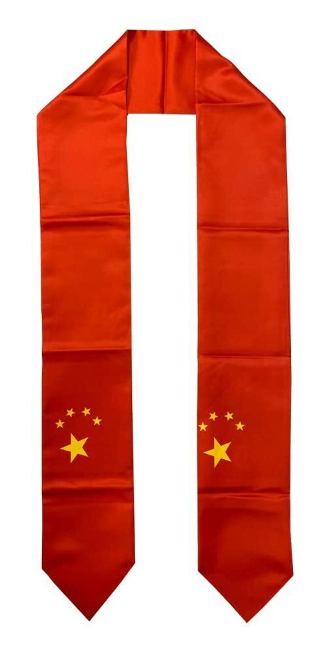 5428 China Chinese Graduation Stole/Sash/Scarf Blue Red 70x5 inches